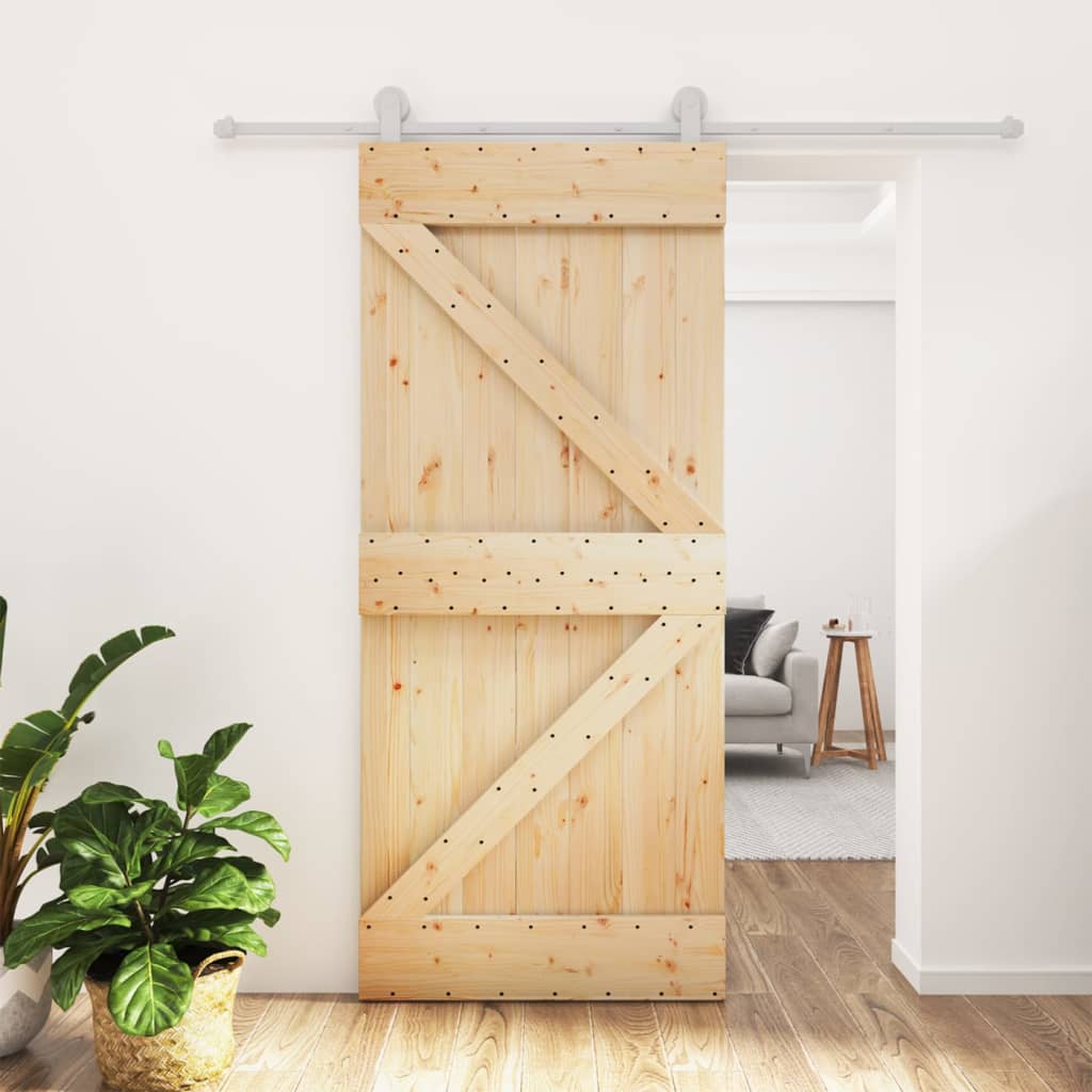 VidaXL Porte coulissante avec ferrures 90x210 cm bois de pin massif