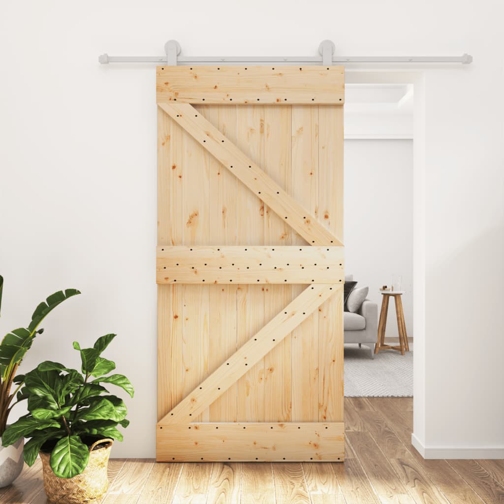 VidaXL Porte coulissante avec ferrures 100x210 cm bois de pin massif