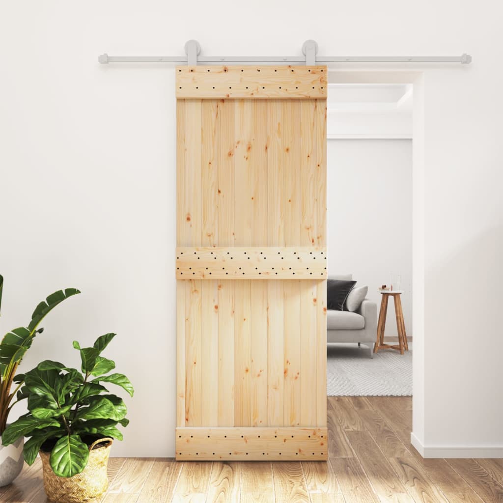 VidaXL Porte coulissante avec ferrures 80x210 cm bois de pin massif