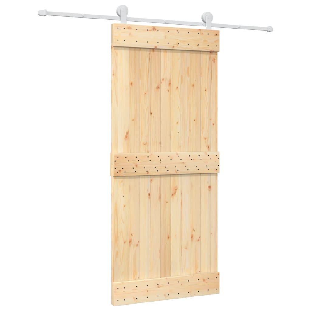 VidaXL Porte coulissante avec ferrures 90x210 cm bois de pin massif