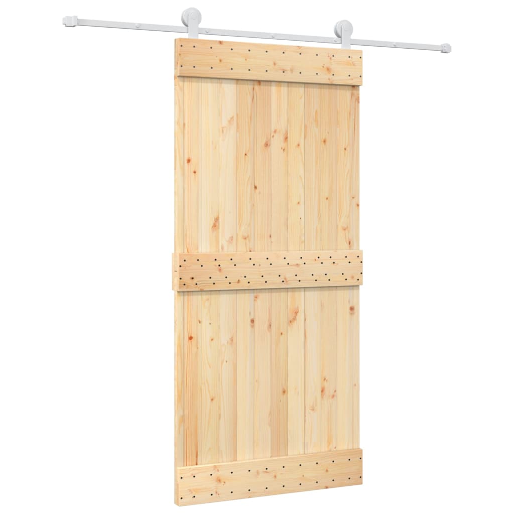 VidaXL Porte coulissante avec ferrures 95x210 cm bois de pin massif