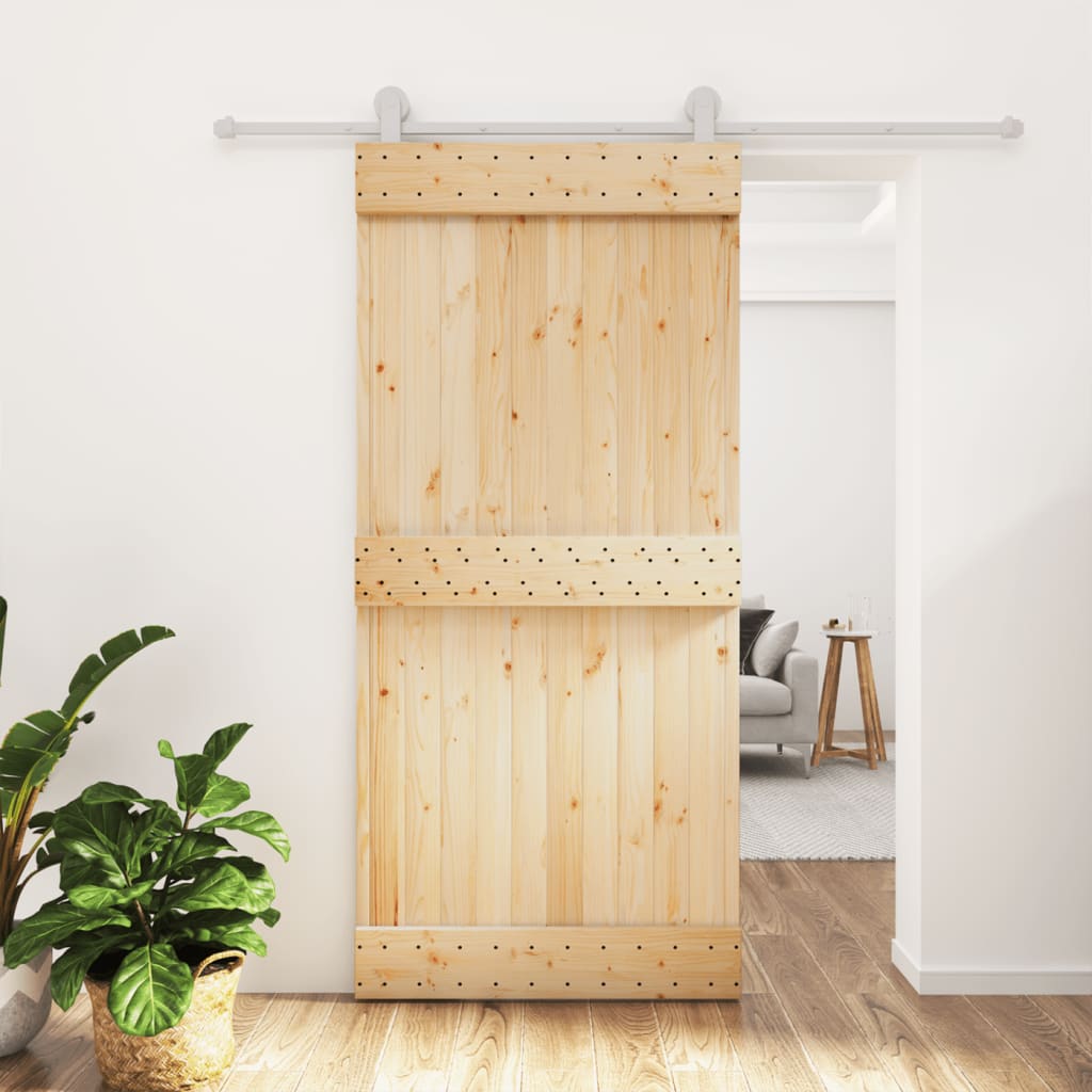 VidaXL Porte coulissante avec ferrures 95x210 cm bois de pin massif