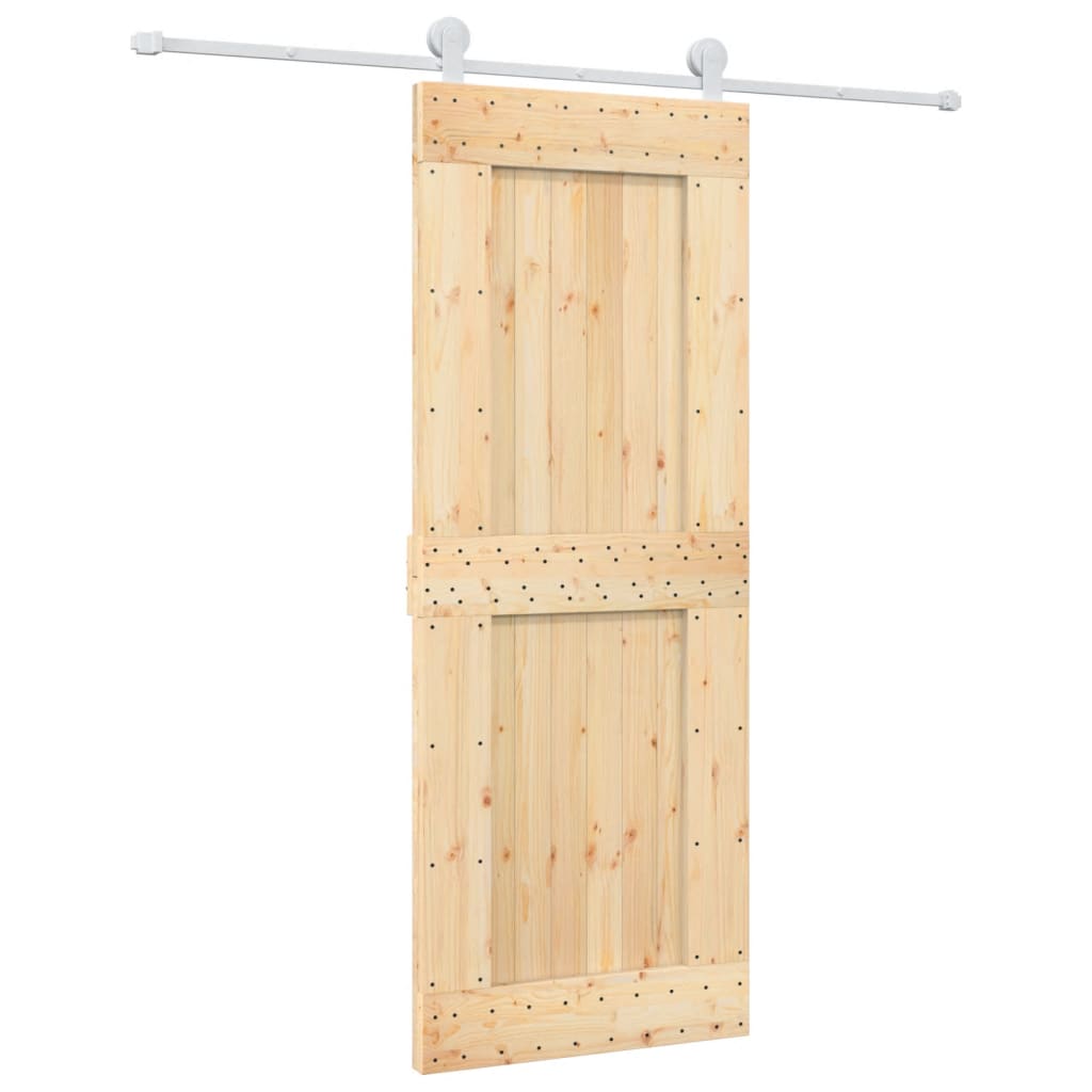 VidaXL Porte coulissante avec ferrures 80x210 cm bois de pin massif