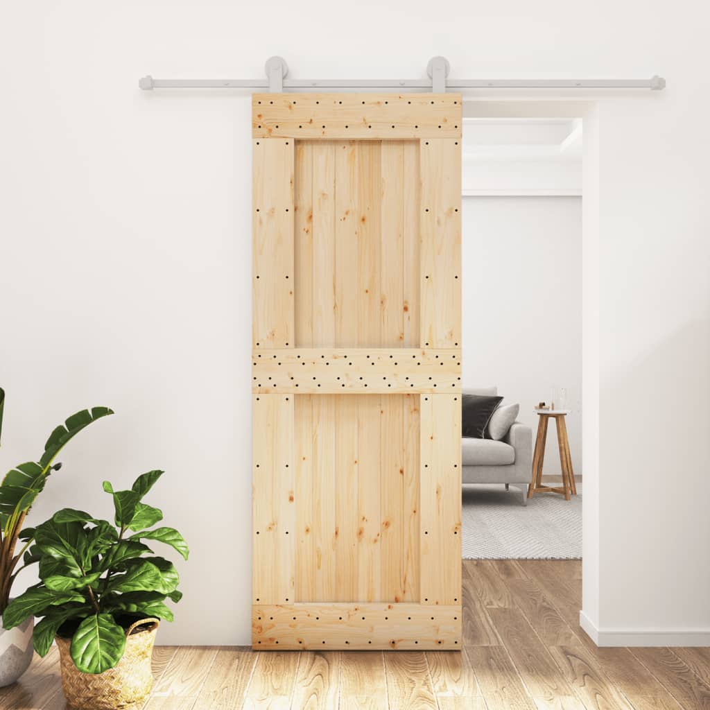 VidaXL Porte coulissante avec ferrures 80x210 cm bois de pin massif