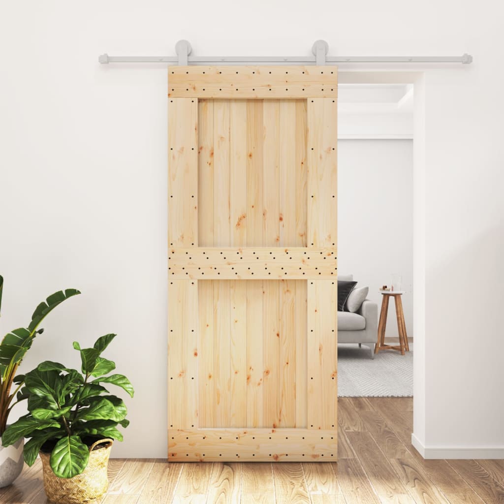 VidaXL Porte coulissante avec ferrures 90x210 cm bois de pin massif