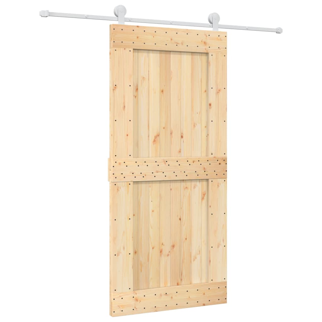 VidaXL Porte coulissante avec ferrures 95x210 cm bois de pin massif