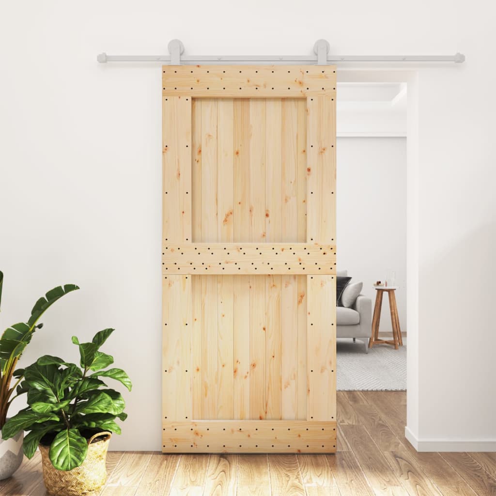 VidaXL Porte coulissante avec ferrures 95x210 cm bois de pin massif