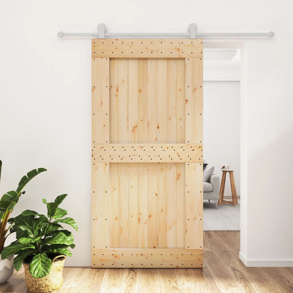 VidaXL Porte coulissante avec ferrures 100x210 cm bois de pin massif