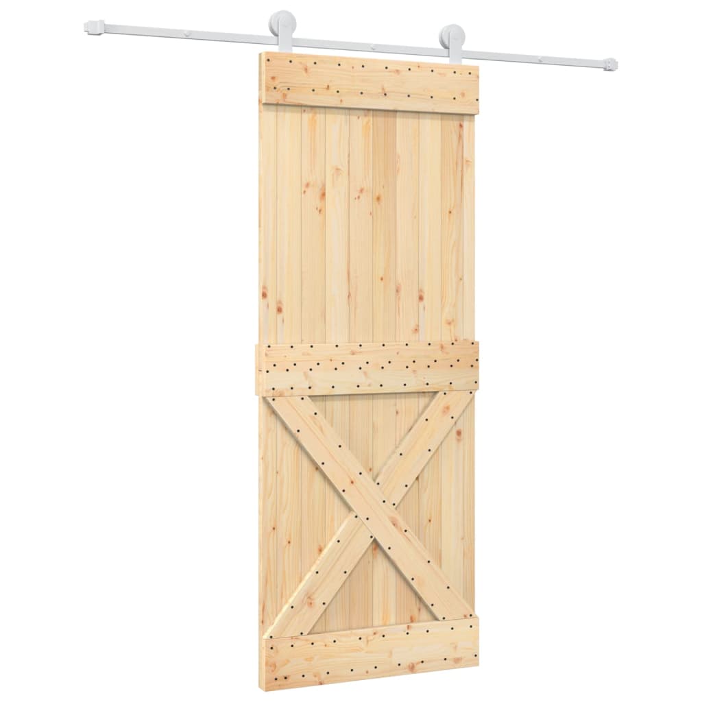 VidaXL Porte coulissante avec ferrures 80x210 cm bois de pin massif