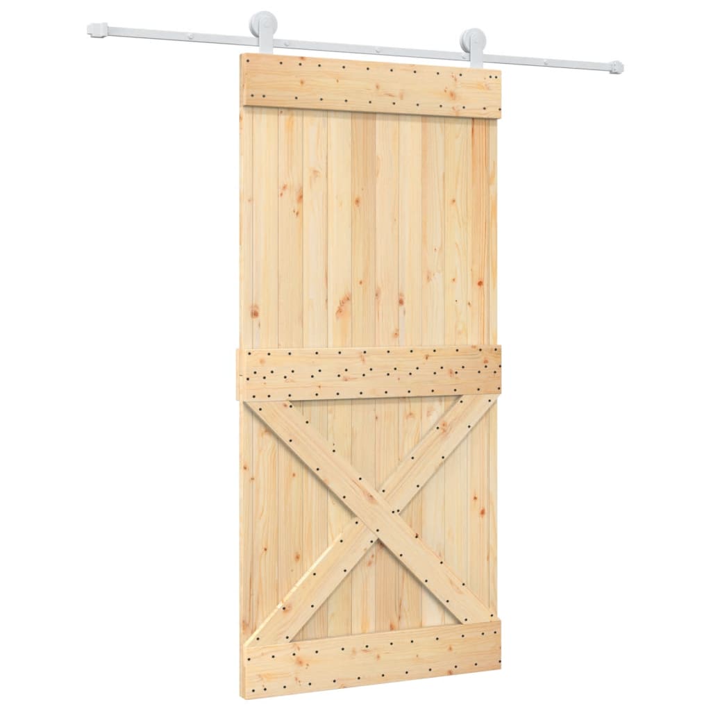 VidaXL Porte coulissante avec ferrures 95x210 cm bois de pin massif