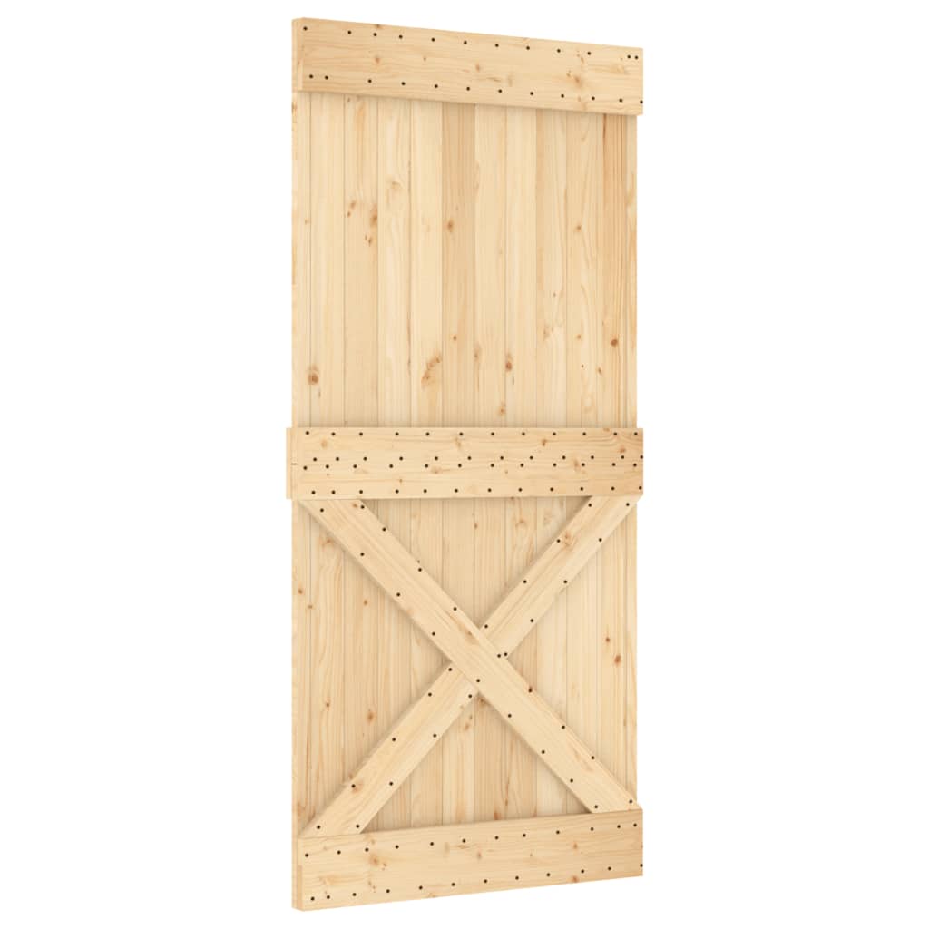 VidaXL Porte coulissante avec ferrures 95x210 cm bois de pin massif