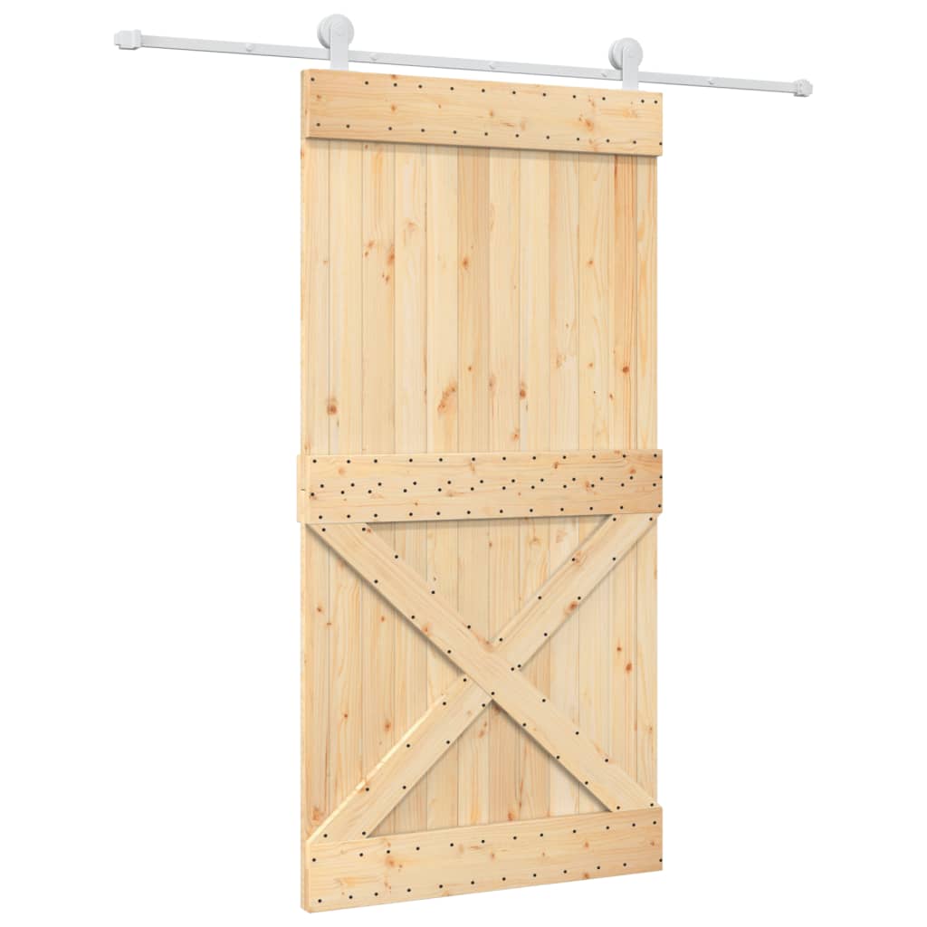 VidaXL Porte coulissante avec ferrures 100x210 cm bois de pin massif