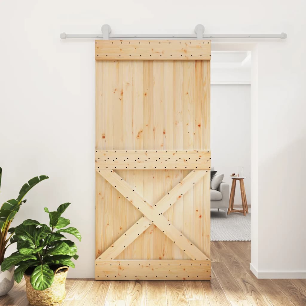 VidaXL Porte coulissante avec ferrures 100x210 cm bois de pin massif