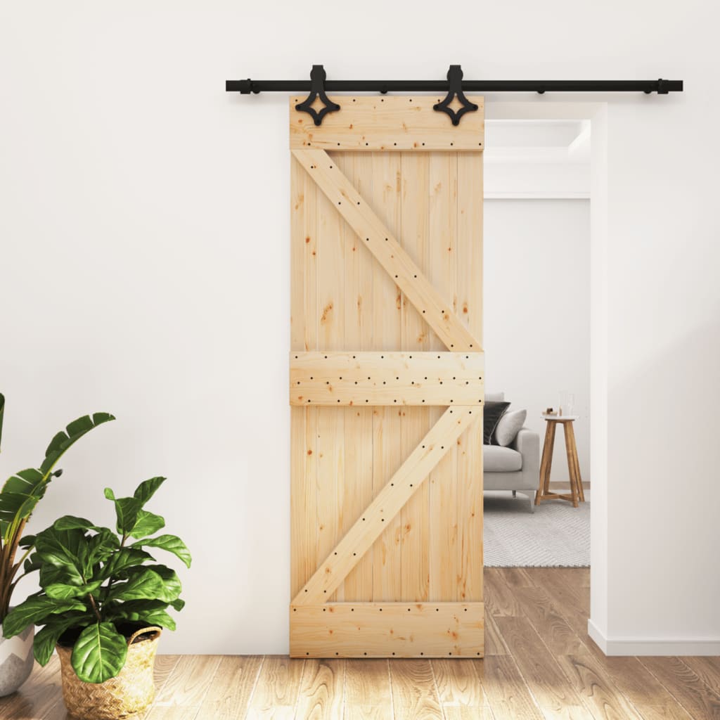 VidaXL Porte coulissante avec ferrures 70x210 cm bois de pin massif