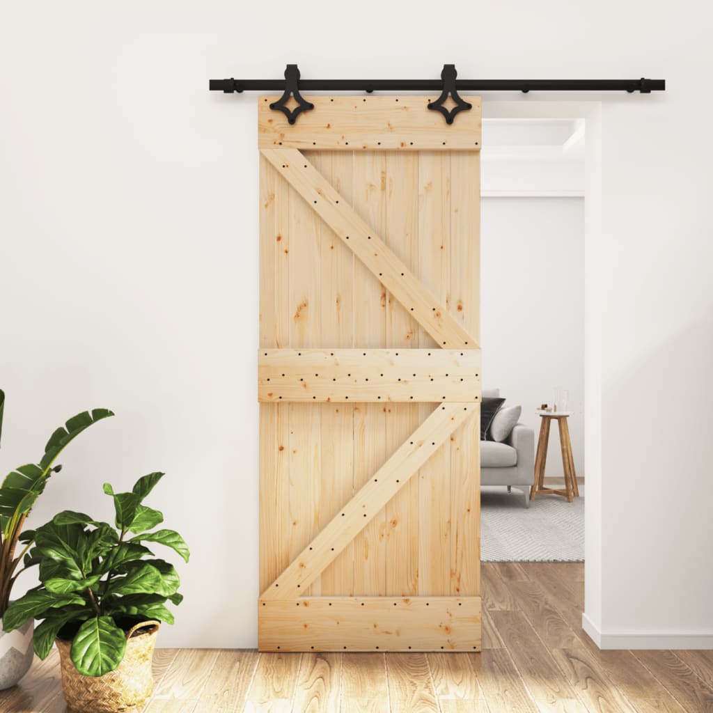 VidaXL Porte coulissante avec ferrures 85x210 cm bois de pin massif