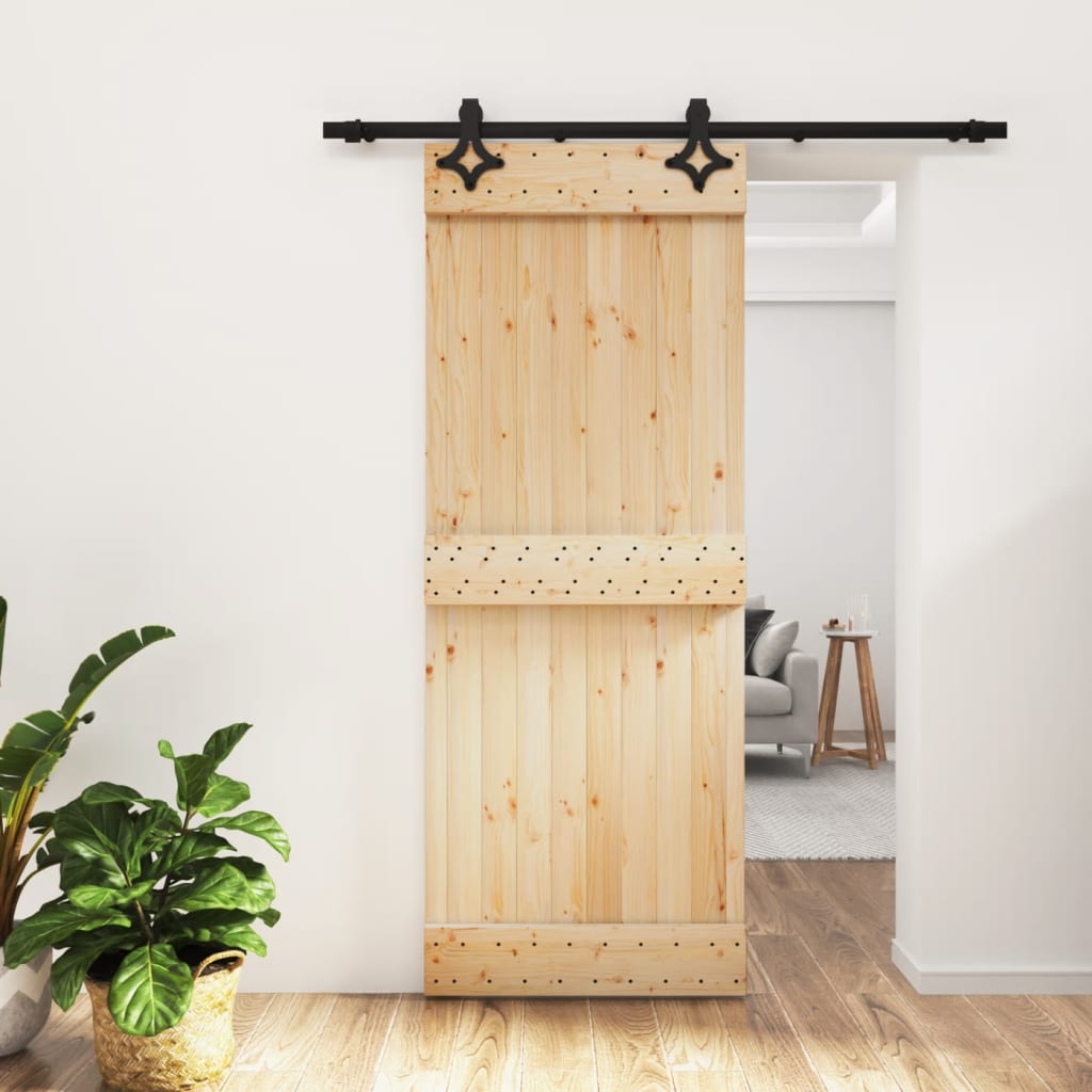 VidaXL Porte coulissante avec ferrures 80x210 cm bois de pin massif