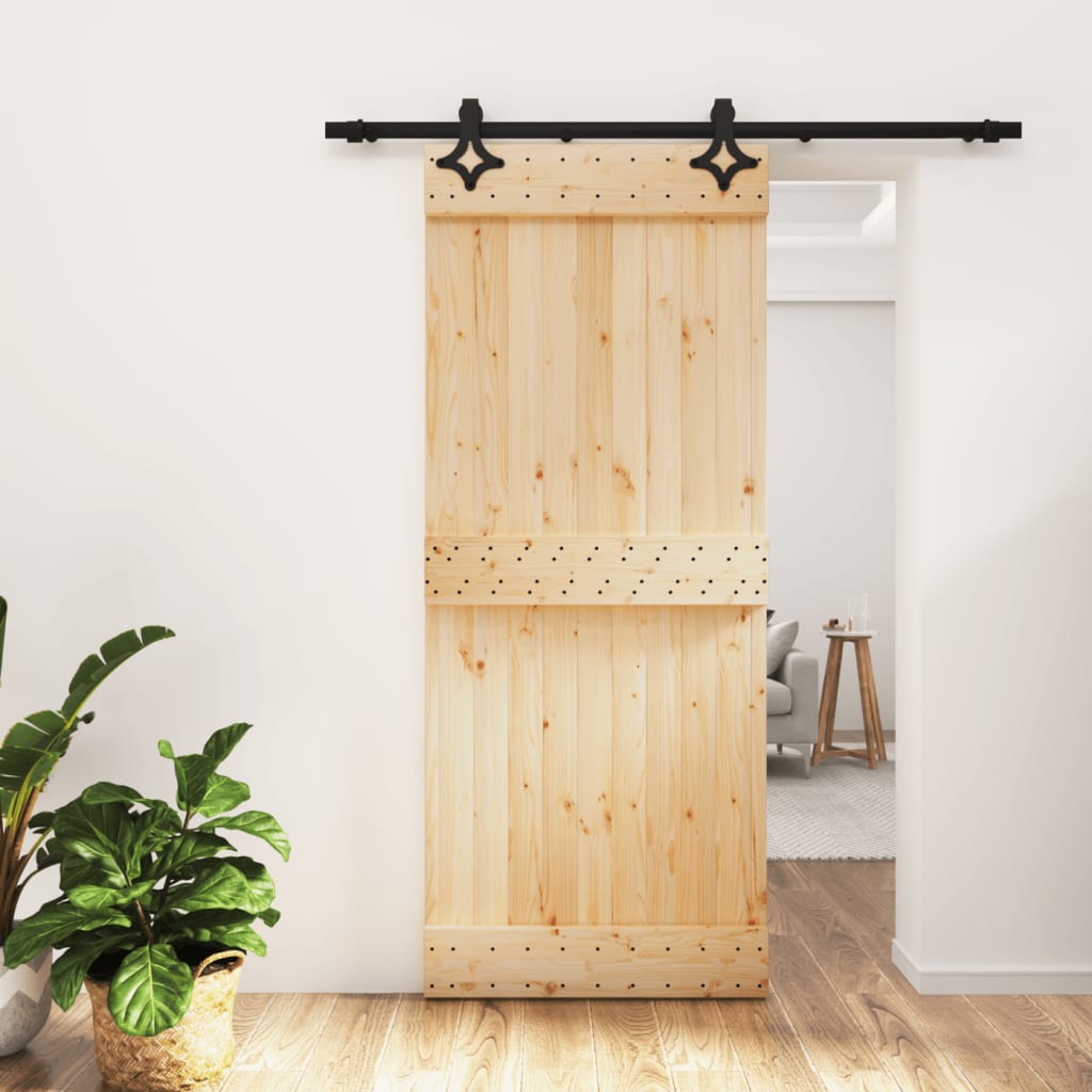 VidaXL Porte coulissante avec ferrures 85x210 cm bois de pin massif