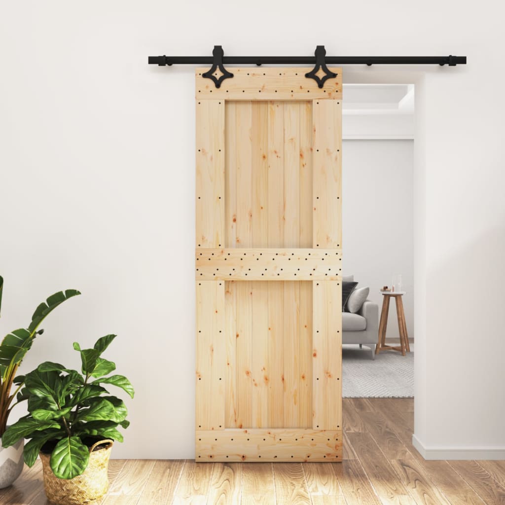VidaXL Porte coulissante avec ferrures 80x210 cm bois de pin massif