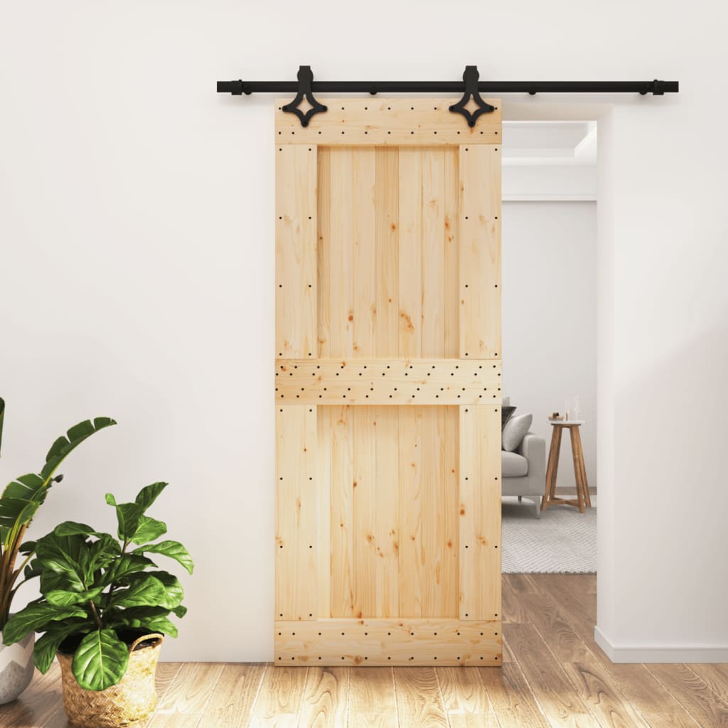 VidaXL Porte coulissante avec ferrures 85x210 cm bois de pin massif