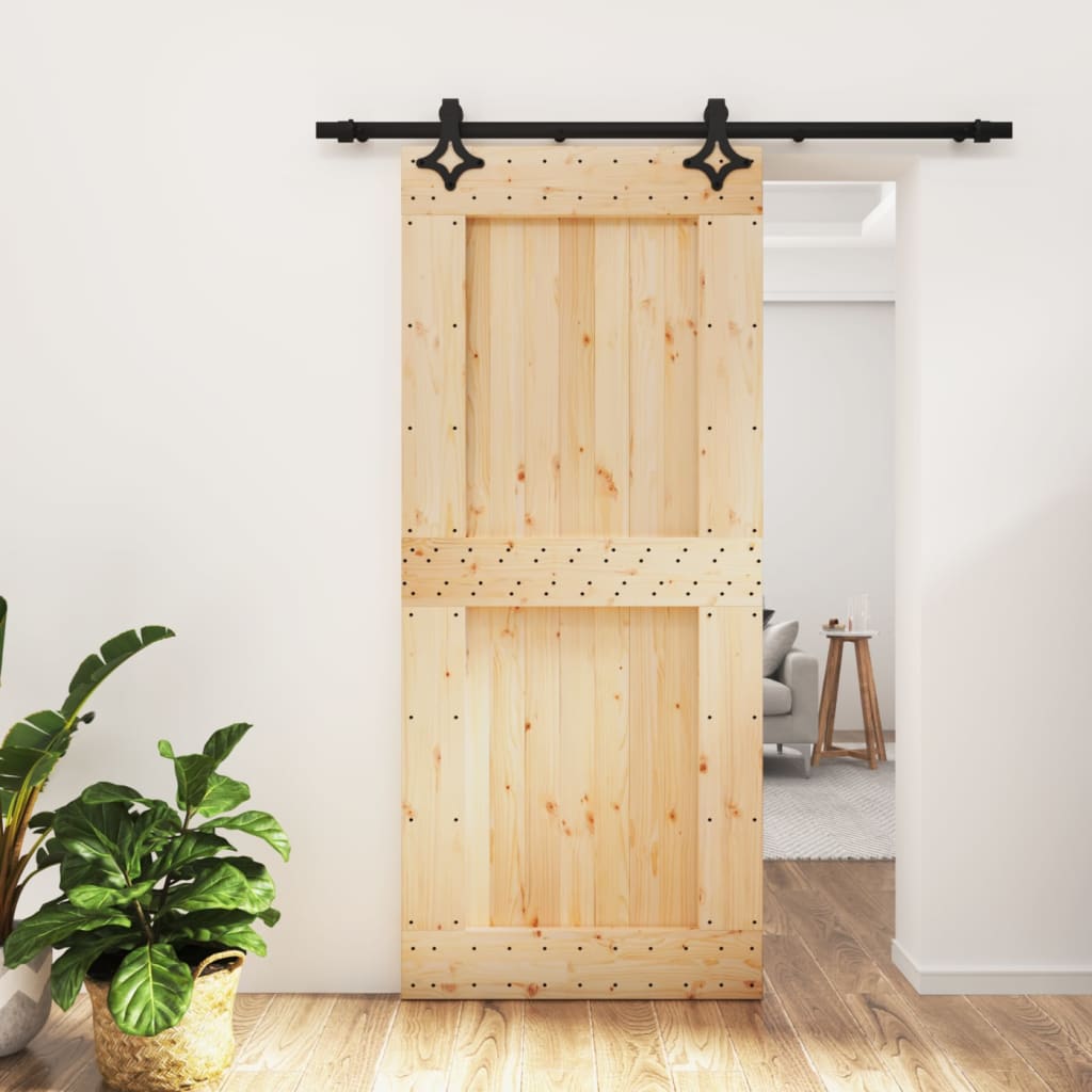 VidaXL Porte coulissante avec ferrures 90x210 cm bois de pin massif