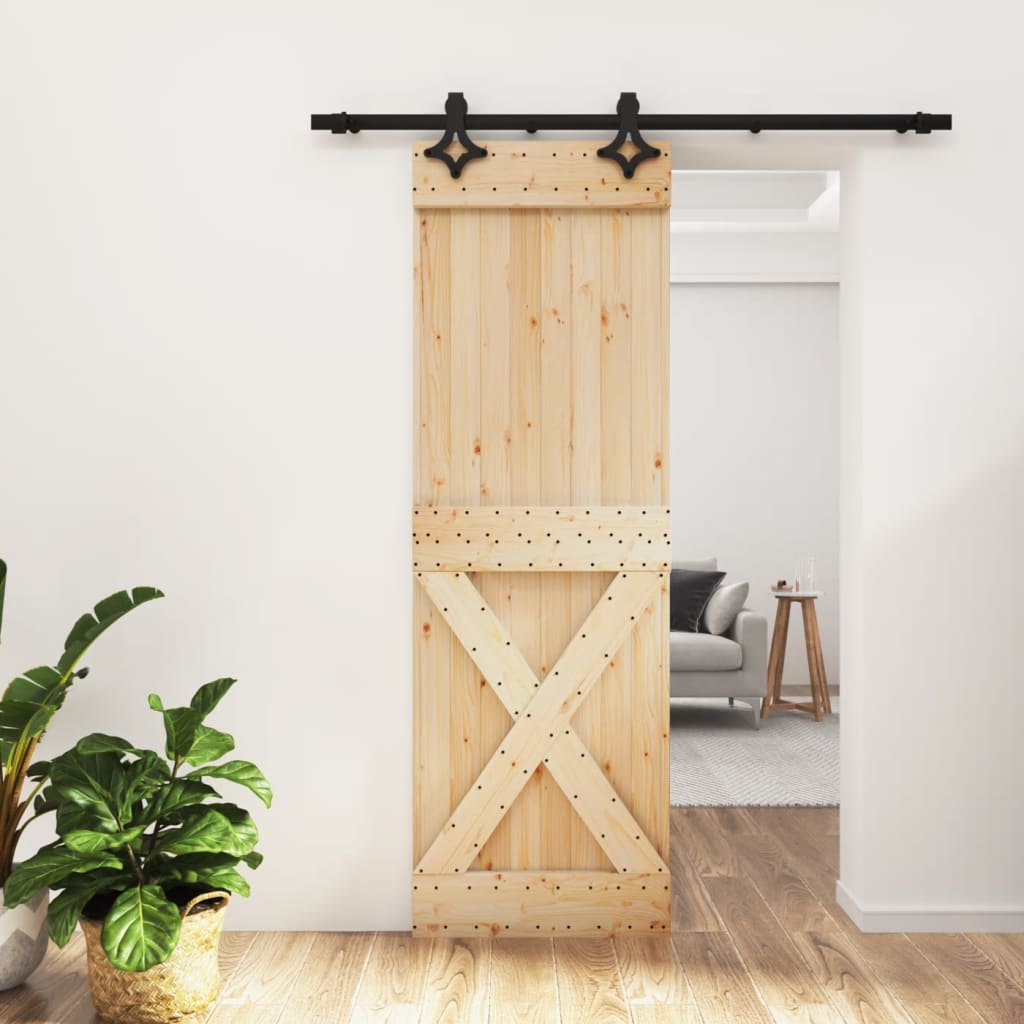 VidaXL Porte coulissante avec ferrures 70x210 cm bois de pin massif