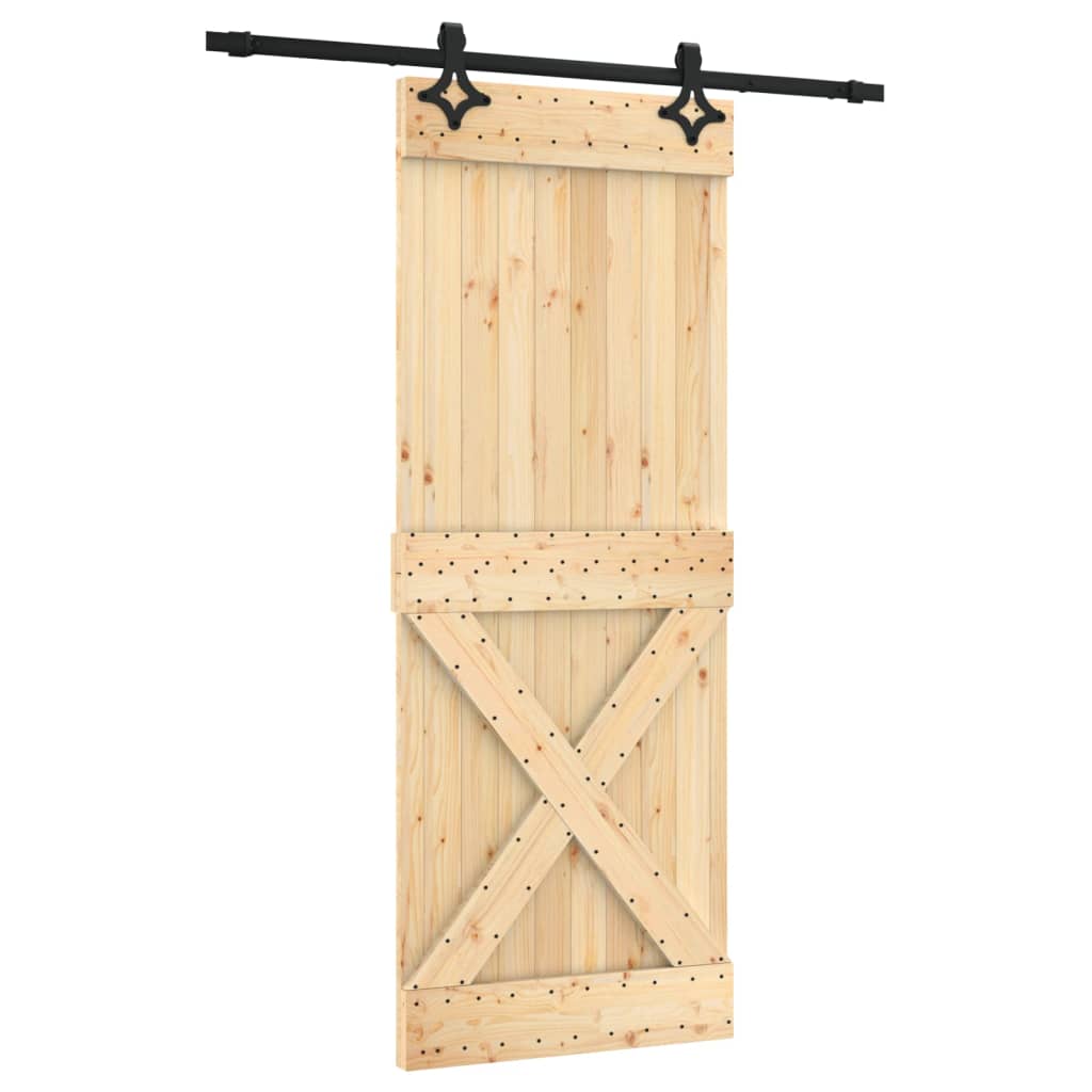 VidaXL Porte coulissante avec ferrures 80x210 cm bois de pin massif