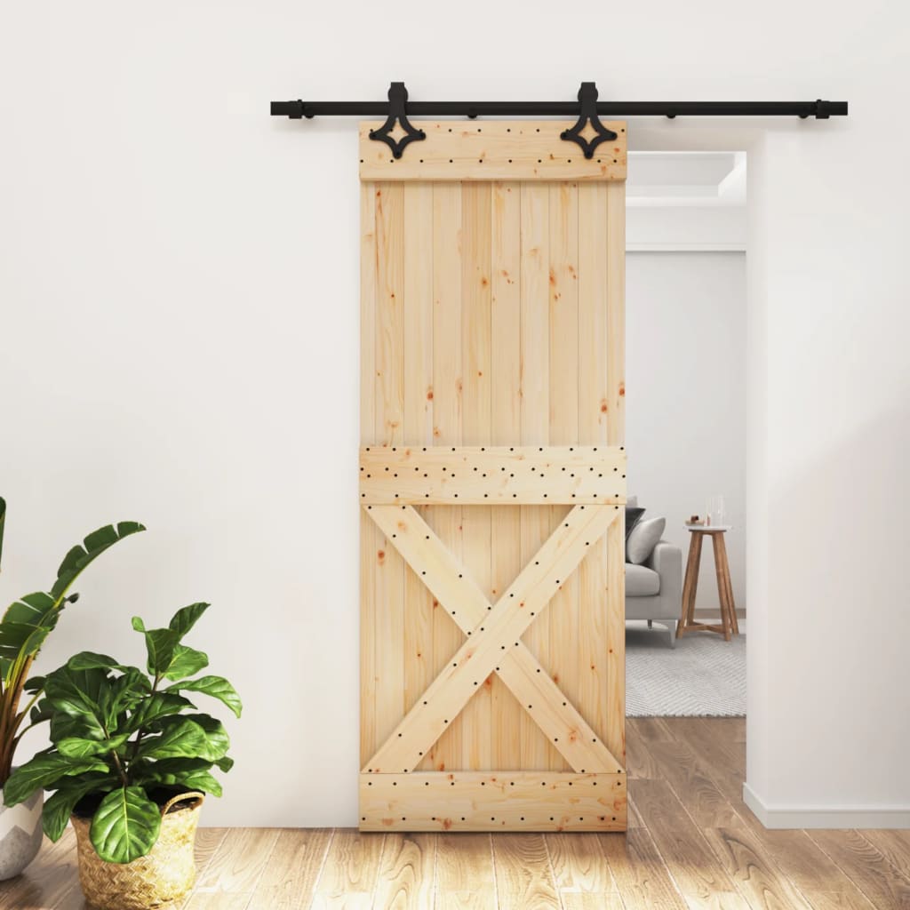 VidaXL Porte coulissante avec ferrures 80x210 cm bois de pin massif
