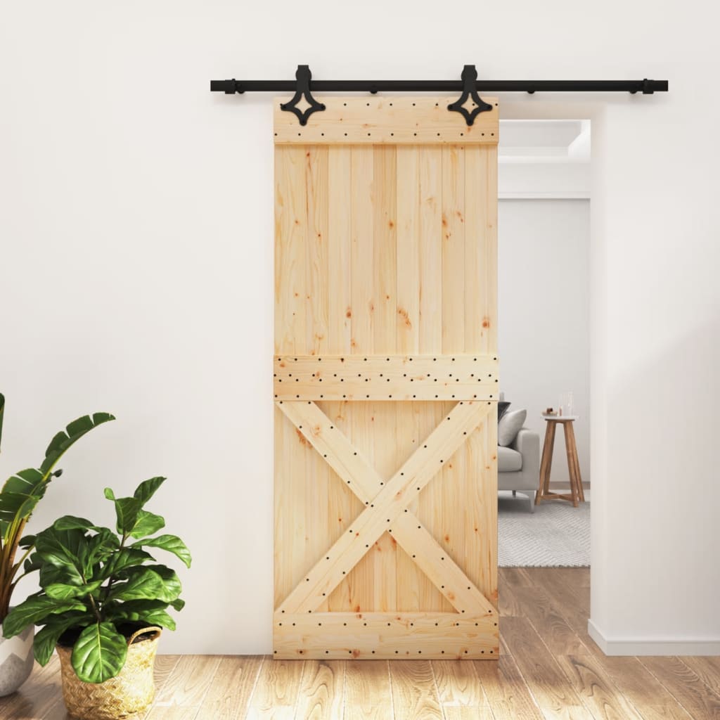 VidaXL Porte coulissante avec ferrures 85x210 cm bois de pin massif