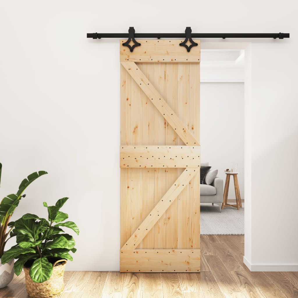 VidaXL Porte coulissante avec ferrures 70x210 cm bois de pin massif