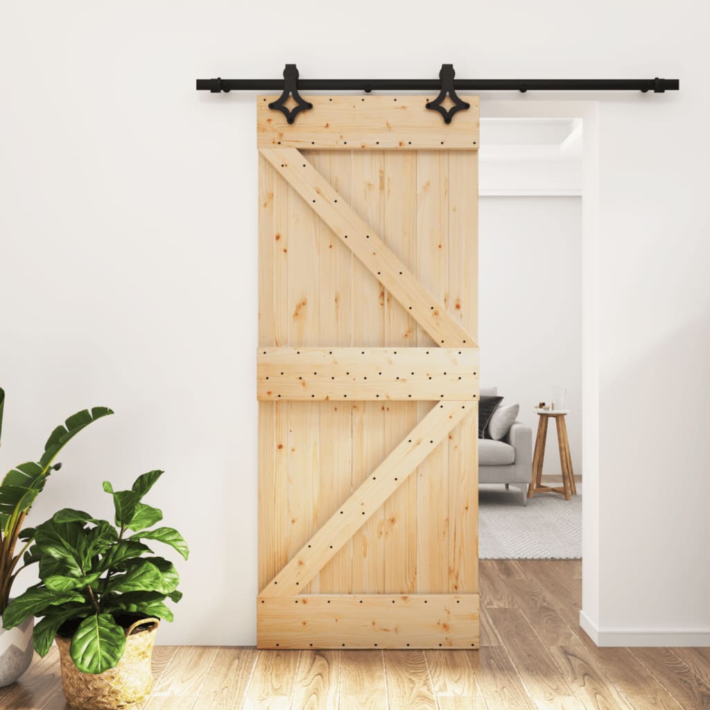VidaXL Porte coulissante avec ferrures 85x210 cm bois de pin massif