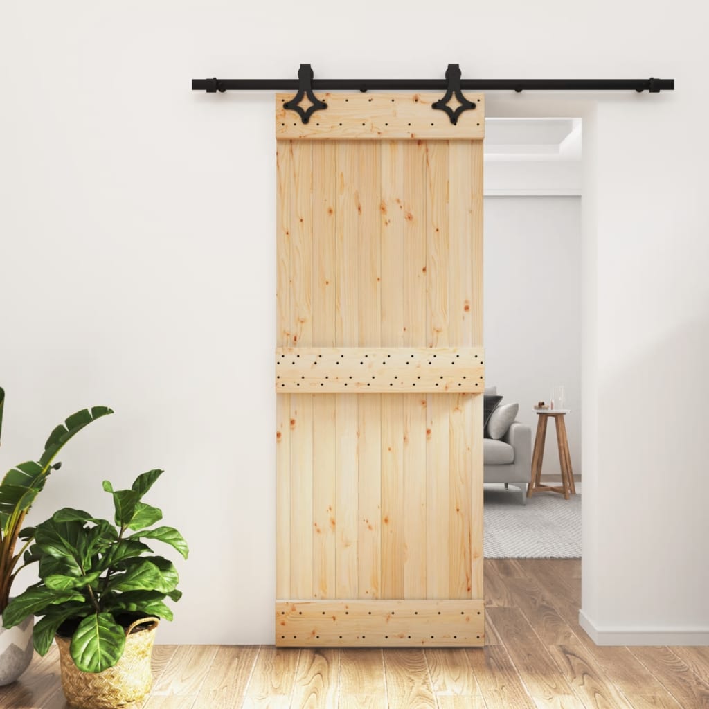 VidaXL Porte coulissante avec ferrures 80x210 cm bois de pin massif