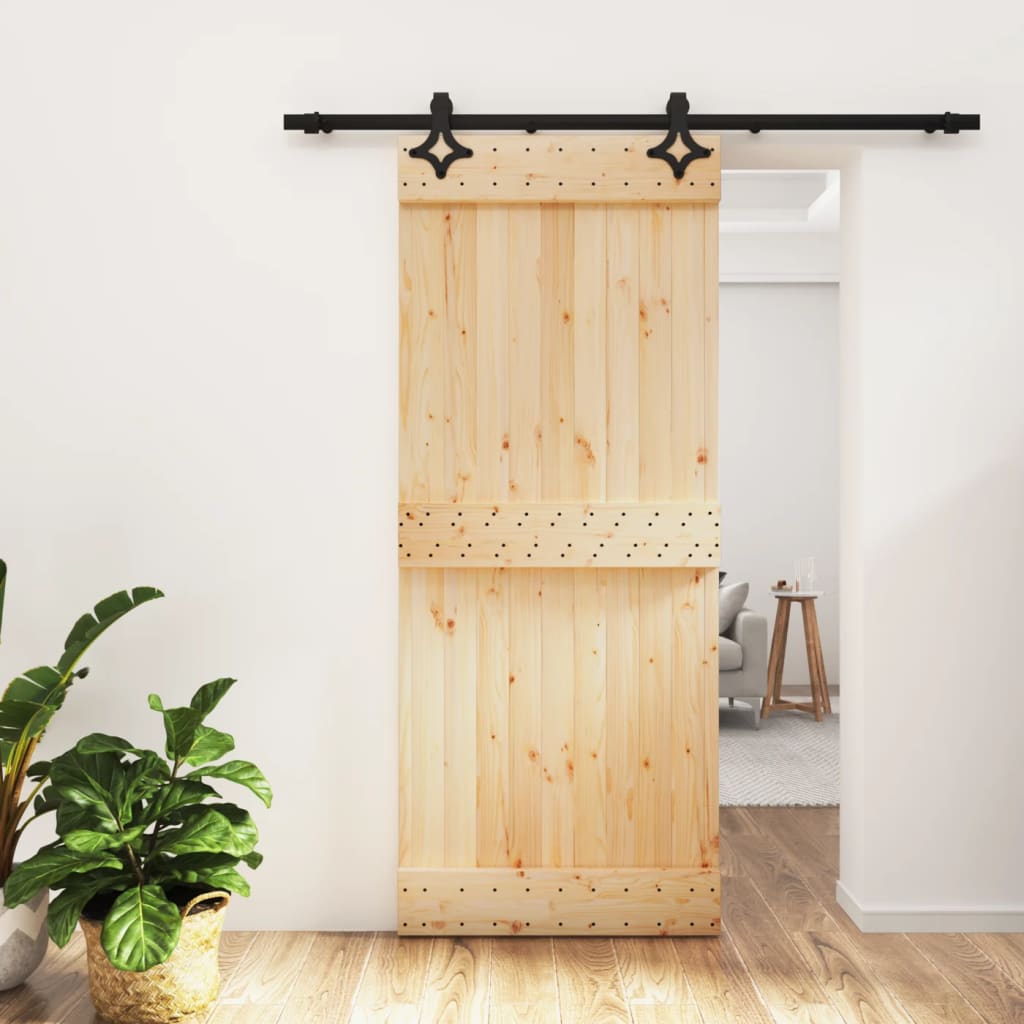 VidaXL Porte coulissante avec ferrures 85x210 cm bois de pin massif