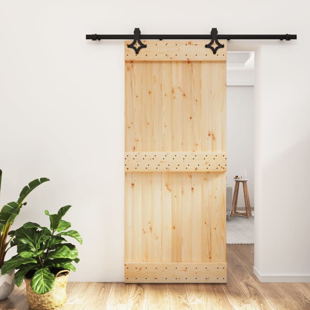 VidaXL Porte coulissante avec ferrures 90x210 cm bois de pin massif