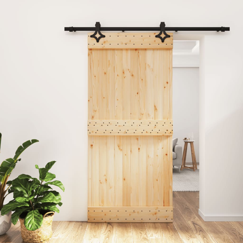VidaXL Porte coulissante avec ferrures 95x210 cm bois de pin massif