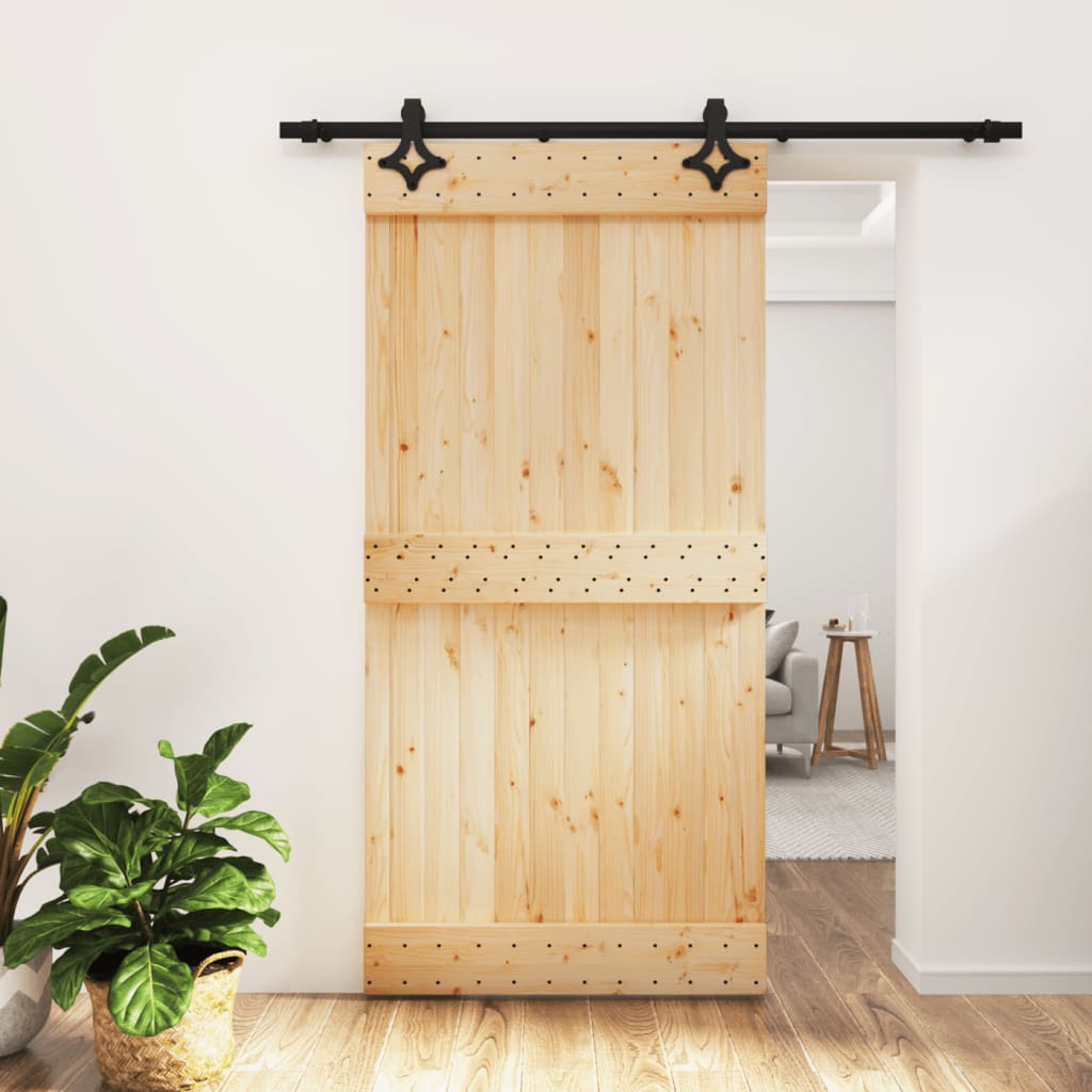 VidaXL Porte coulissante avec ferrures 100x210 cm bois de pin massif