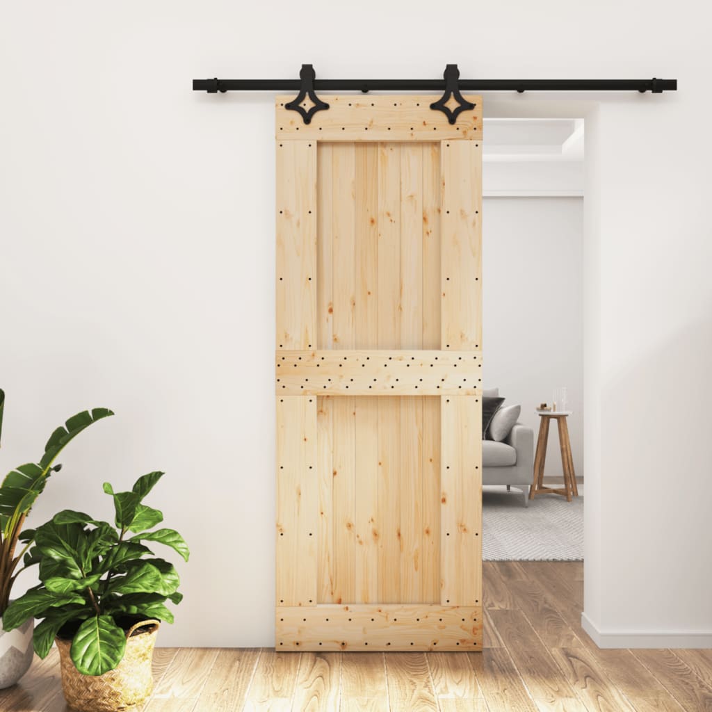 VidaXL Porte coulissante avec ferrures 80x210 cm bois de pin massif