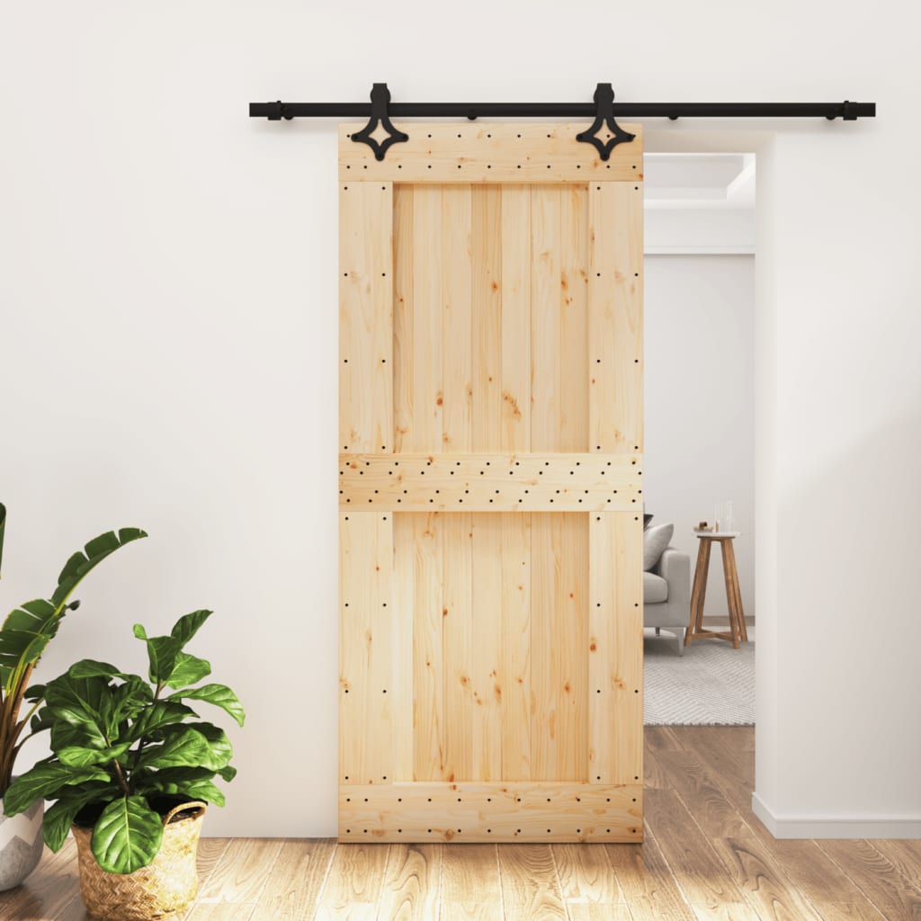 VidaXL Porte coulissante avec ferrures 90x210 cm bois de pin massif