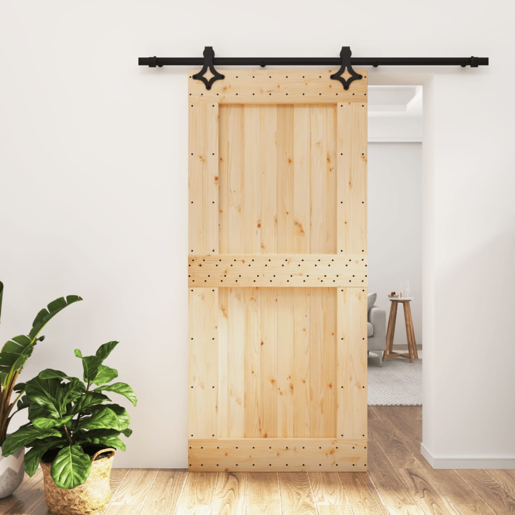 VidaXL Porte coulissante avec ferrures 95x210 cm bois de pin massif