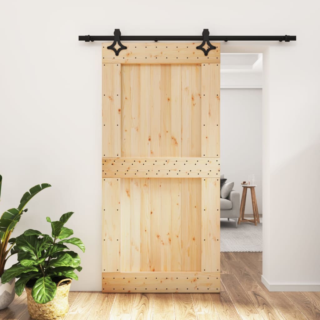 VidaXL Porte coulissante avec ferrures 100x210 cm bois de pin massif