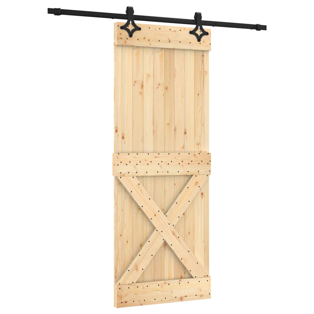 VidaXL Porte coulissante avec ferrures 80x210 cm bois de pin massif