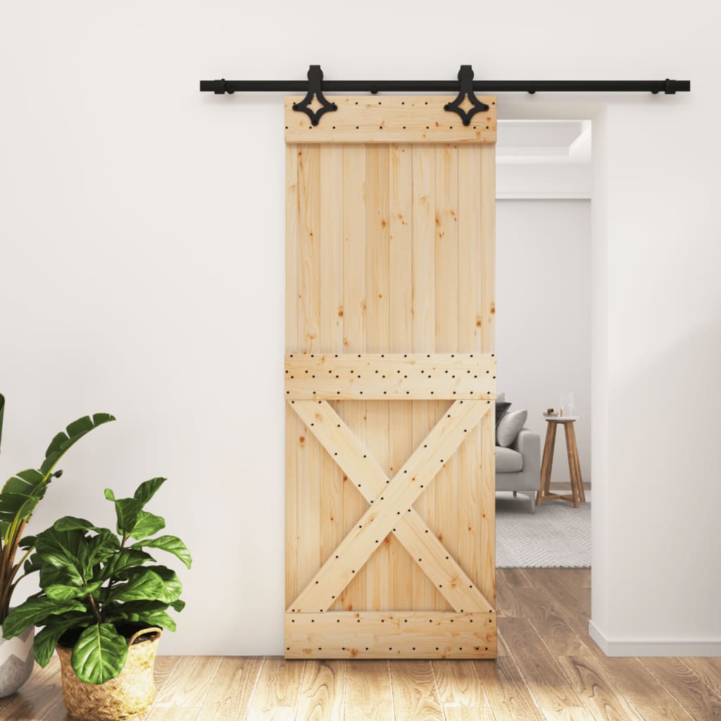 VidaXL Porte coulissante avec ferrures 80x210 cm bois de pin massif
