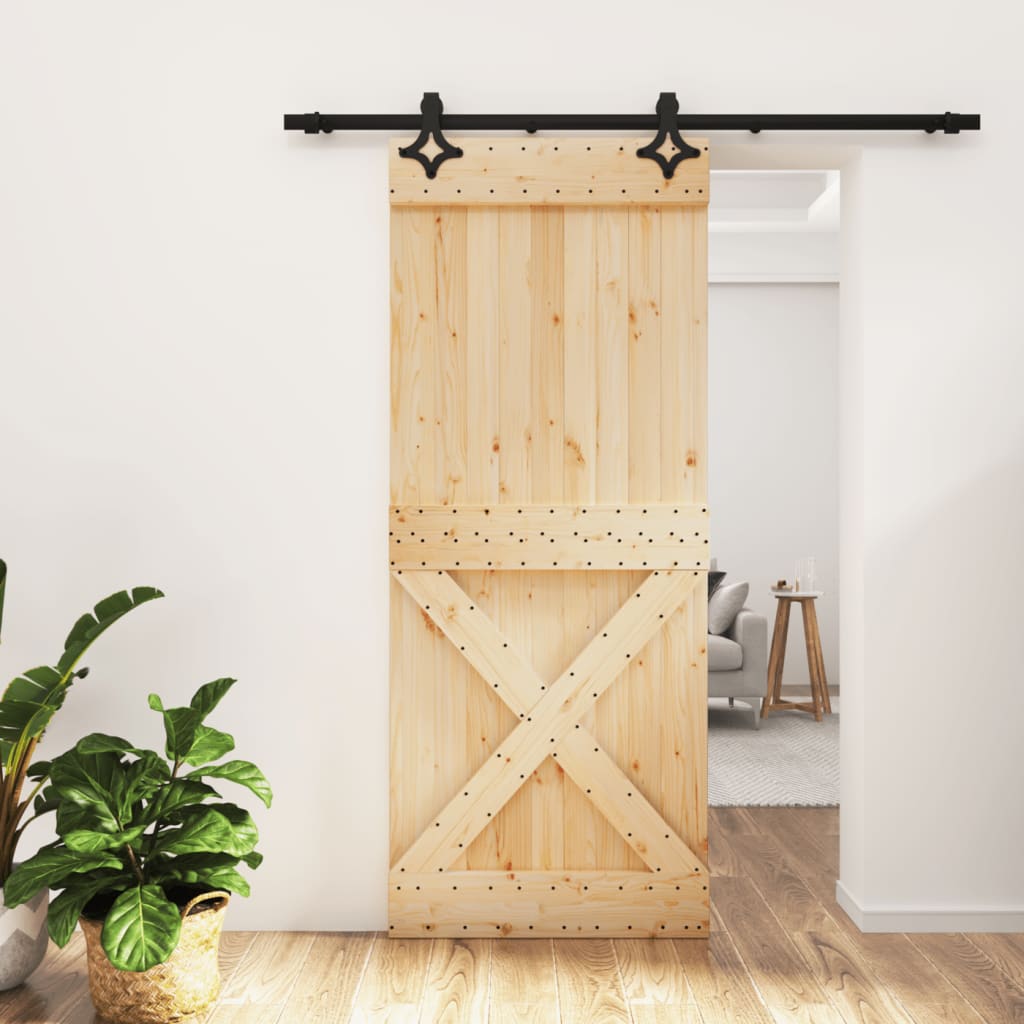 VidaXL Porte coulissante avec ferrures 85x210 cm bois de pin massif