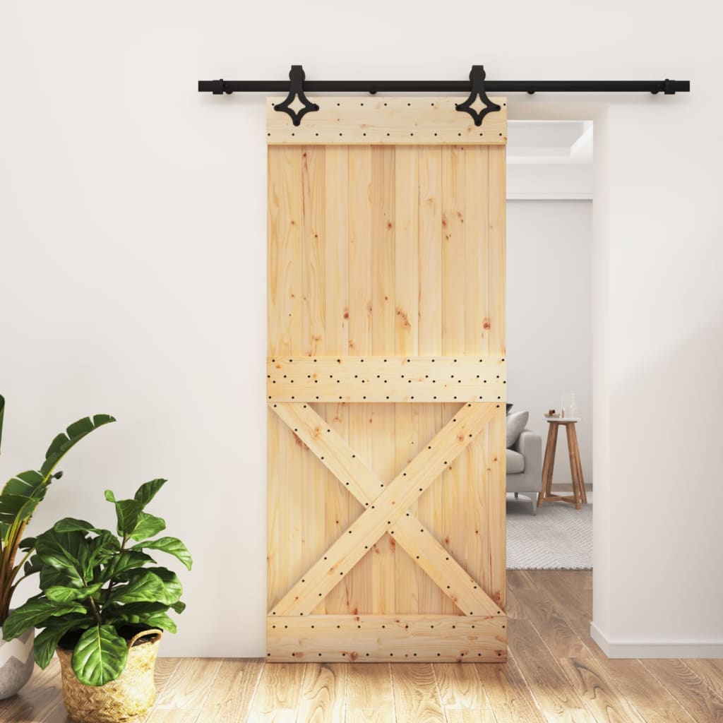 VidaXL Porte coulissante avec ferrures 90x210 cm bois de pin massif