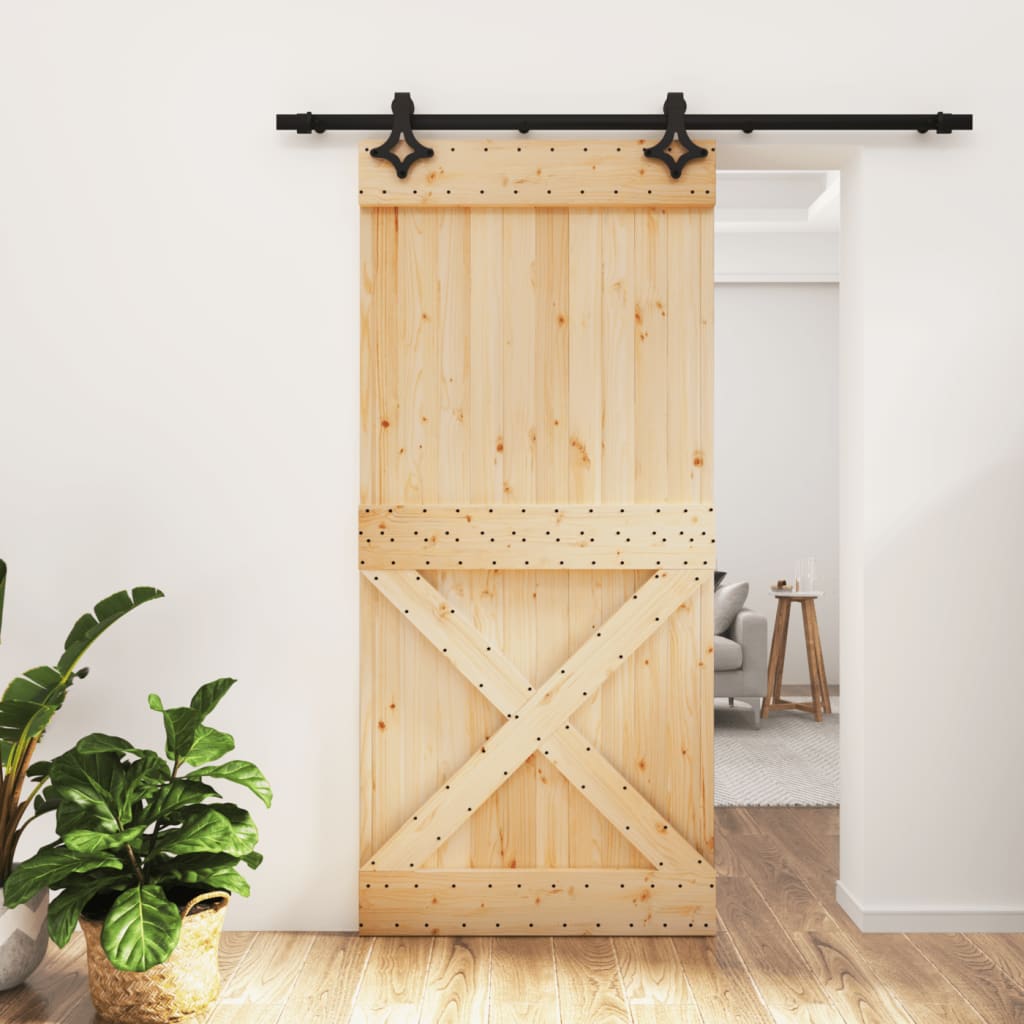 VidaXL Porte coulissante avec ferrures 95x210 cm bois de pin massif
