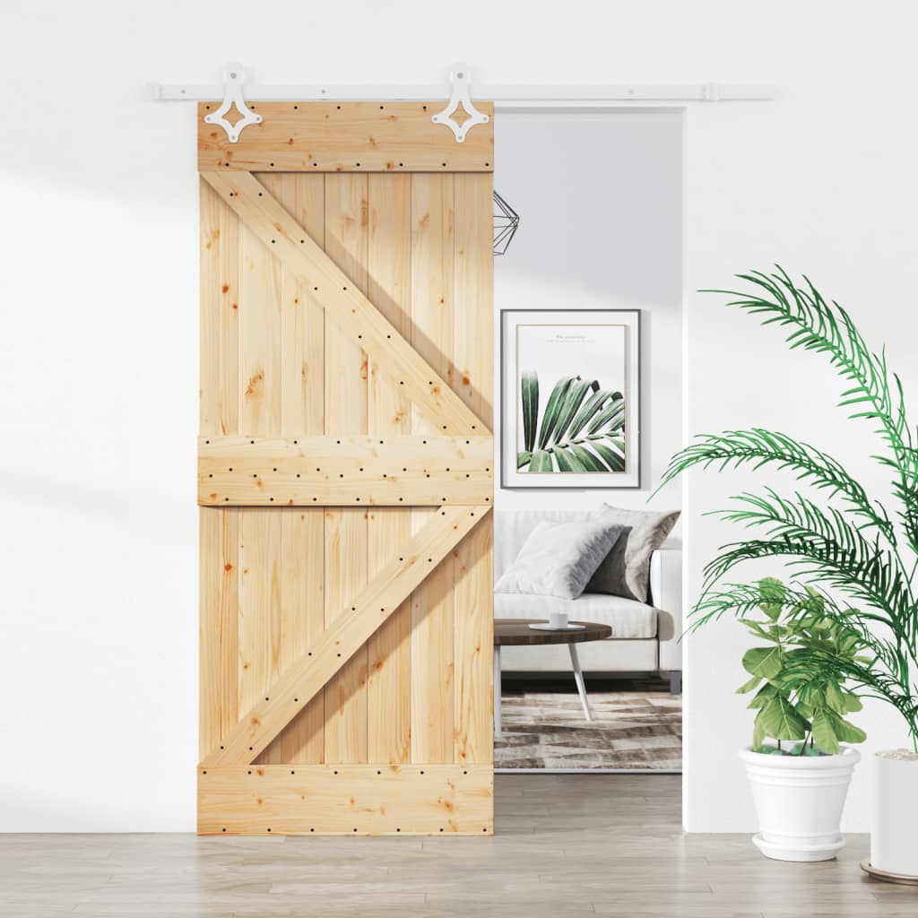 VidaXL Porte coulissante avec ferrures 85x210 cm bois de pin massif