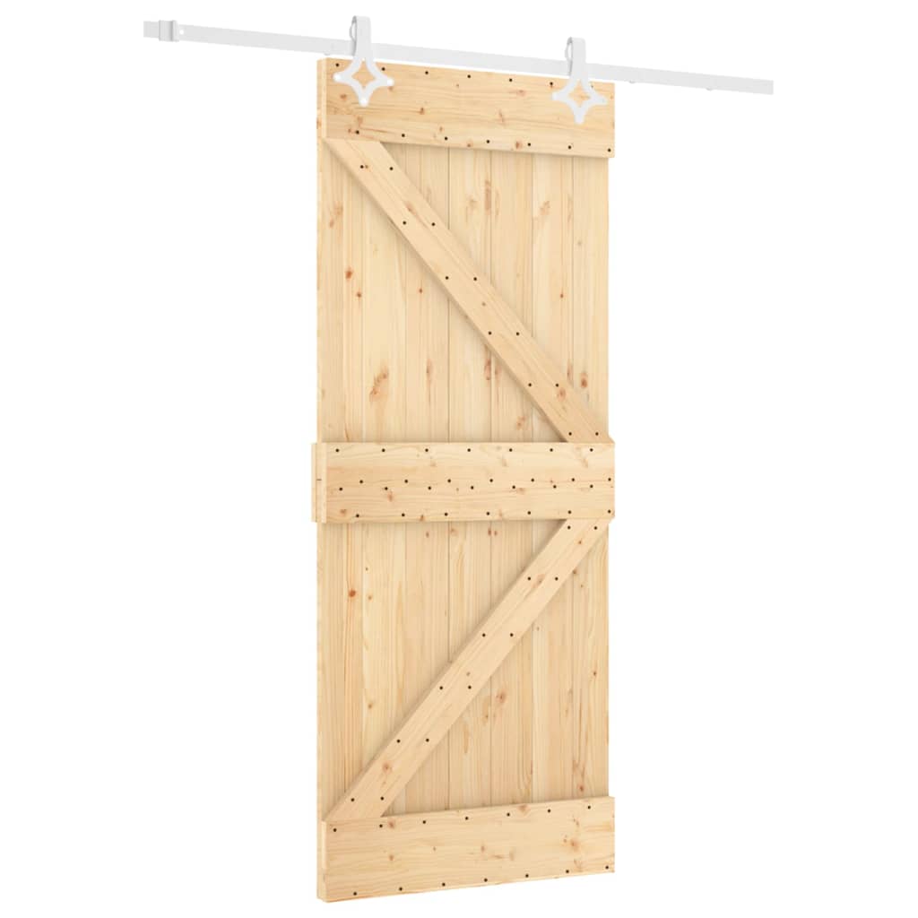 VidaXL Porte coulissante avec ferrures 80x210 cm bois de pin massif