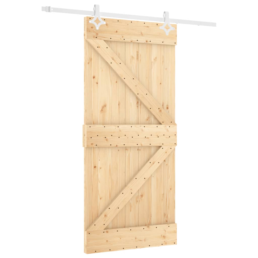 VidaXL Porte coulissante avec ferrures 90x210 cm bois de pin massif