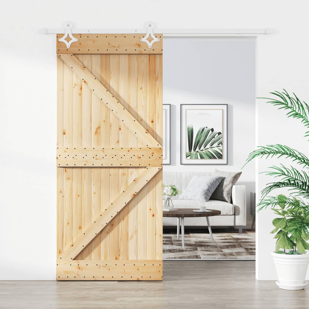 VidaXL Porte coulissante avec ferrures 90x210 cm bois de pin massif