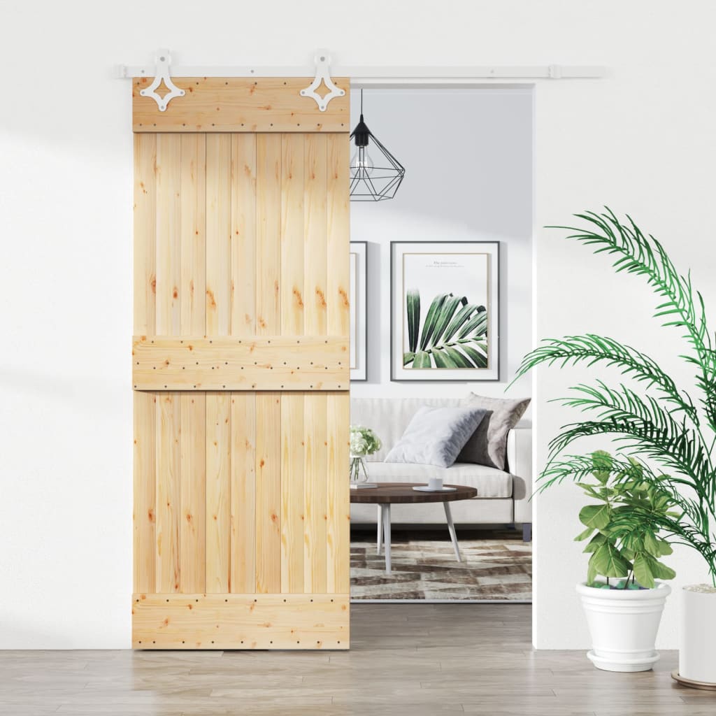 VidaXL Porte coulissante avec ferrures 85x210 cm bois de pin massif