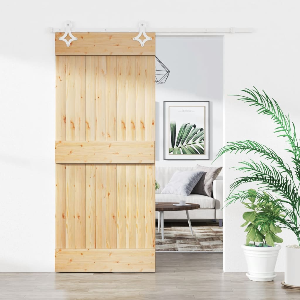 VidaXL Porte coulissante avec ferrures 90x210 cm bois de pin massif